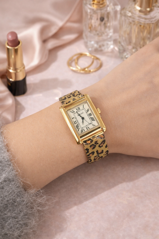 Montre Léopard Rétro Chic – Acier inoxydable