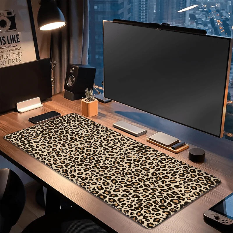 Tapis de Souris XXL Léopard - Grand Sous-Main Bureau Motif Léopard