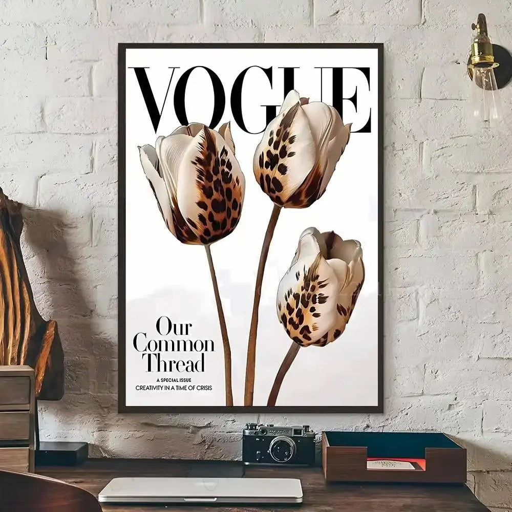 Poster Léopard Art Déco - Affiche Mode Vogue - 5 Visuels au Choix - A4