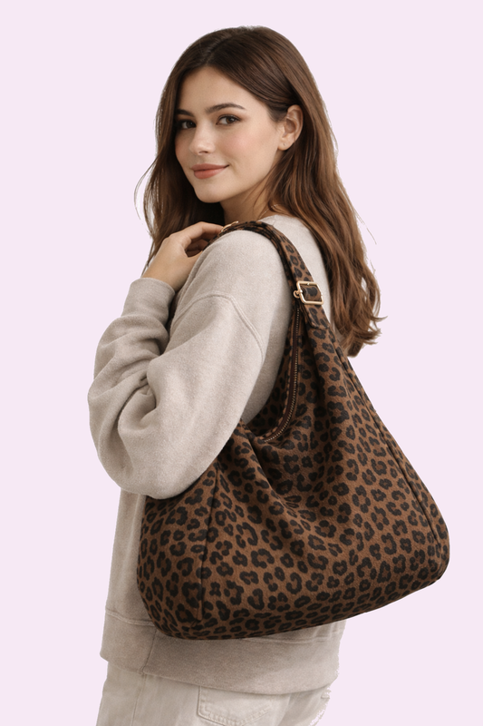 Sac Léopard à bandoulière femme - Sac à Main Motif Léopard Vintage