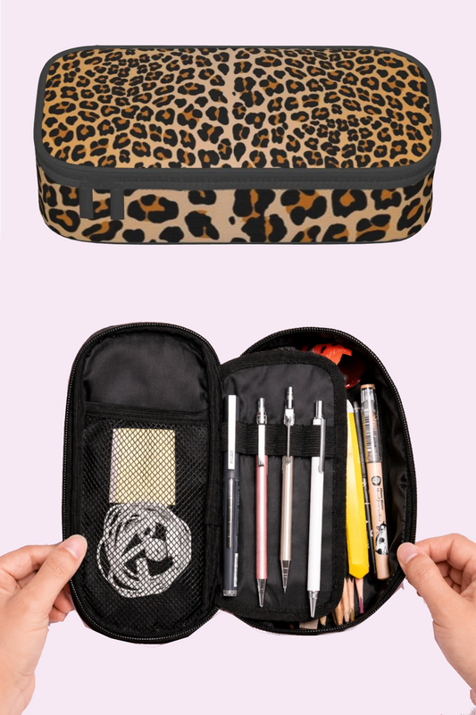 Trousse de rangement multifonctions, imprimée léopard